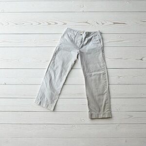 Nili Lotan Textured White Cropped Pants. Sz 8. Button fly.